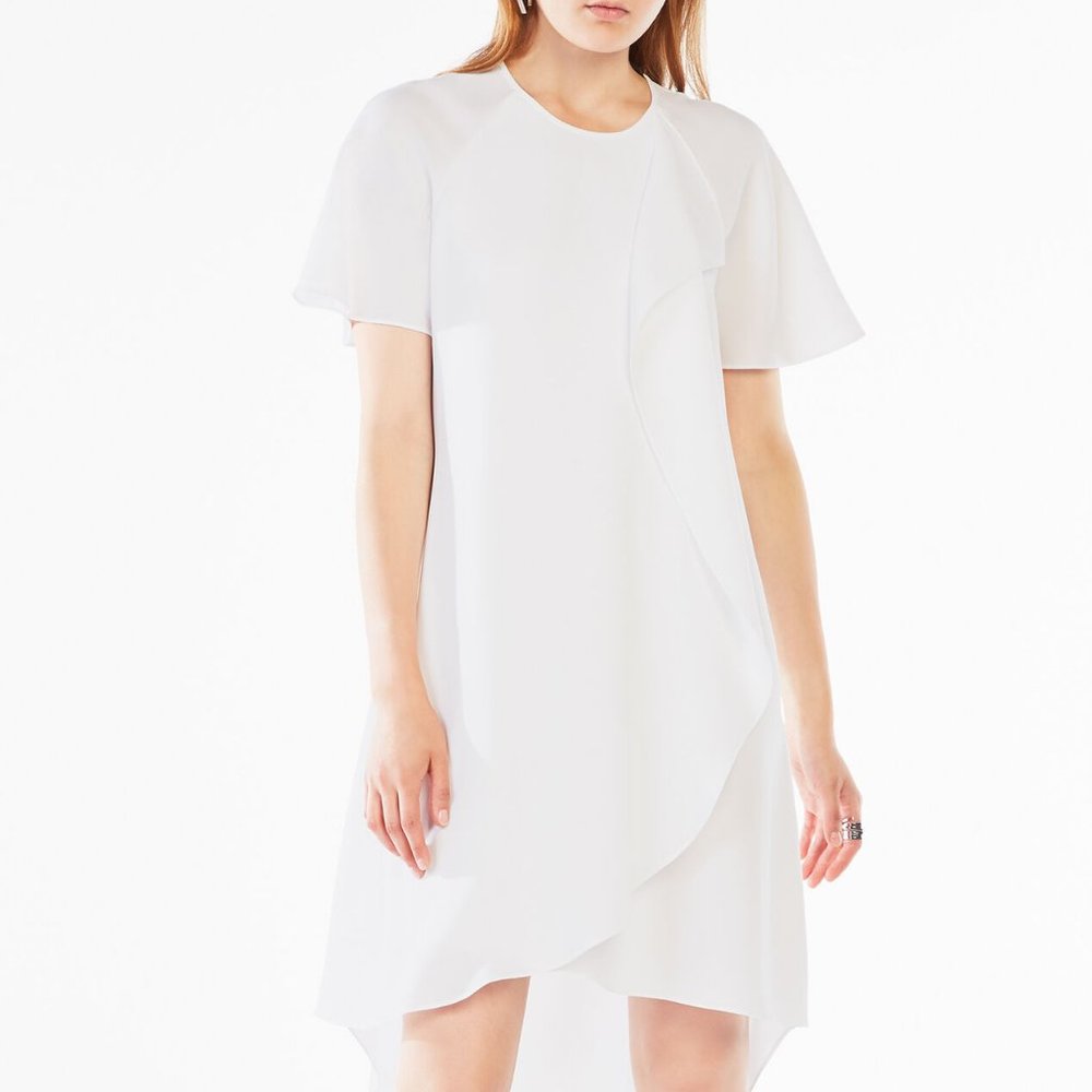 BCBGMaxAzria Perri Drape Ruffle Dress
